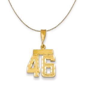 14k Yellow Gold, Varsity, Sm D/C Necklace Number 46 - 16 Inch